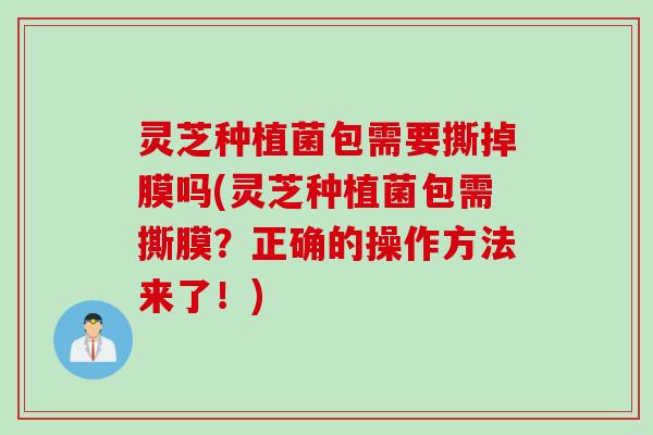 灵芝种植菌包需要撕掉膜吗(灵芝种植菌包需撕膜？正确的操作方法来了！)