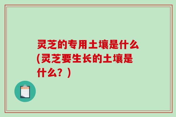灵芝的专用土壤是什么(灵芝要生长的土壤是什么？)