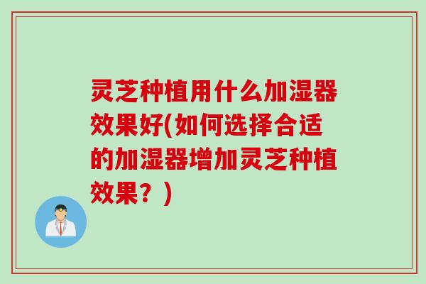 灵芝种植用什么加湿器效果好(如何选择合适的加湿器增加灵芝种植效果？)