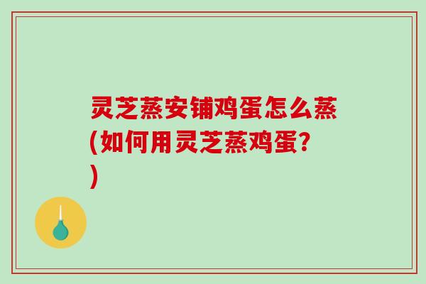 灵芝蒸安铺鸡蛋怎么蒸(如何用灵芝蒸鸡蛋？)