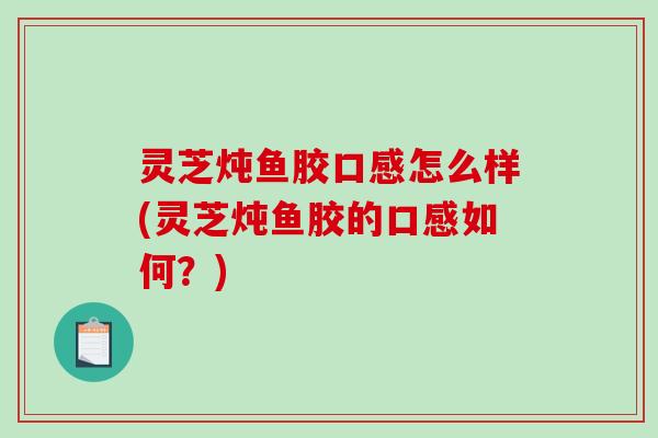 灵芝炖鱼胶口感怎么样(灵芝炖鱼胶的口感如何？)