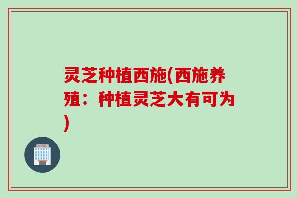 灵芝种植西施(西施养殖：种植灵芝大有可为)