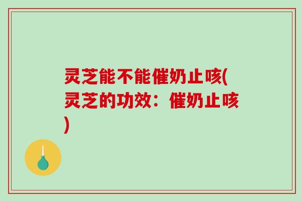 灵芝能不能催奶止咳(灵芝的功效：催奶止咳)