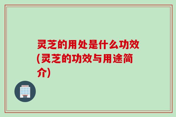 灵芝的用处是什么功效(灵芝的功效与用途简介)