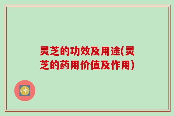 灵芝的功效及用途(灵芝的药用价值及作用)