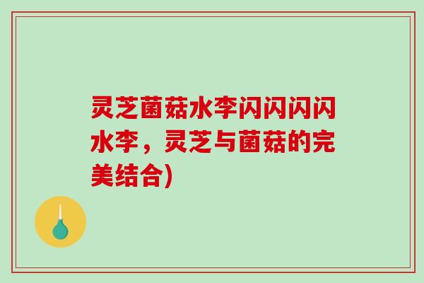 灵芝菌菇水李闪闪闪闪水李，灵芝与菌菇的完美结合)