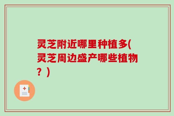 灵芝附近哪里种植多(灵芝周边盛产哪些植物？)