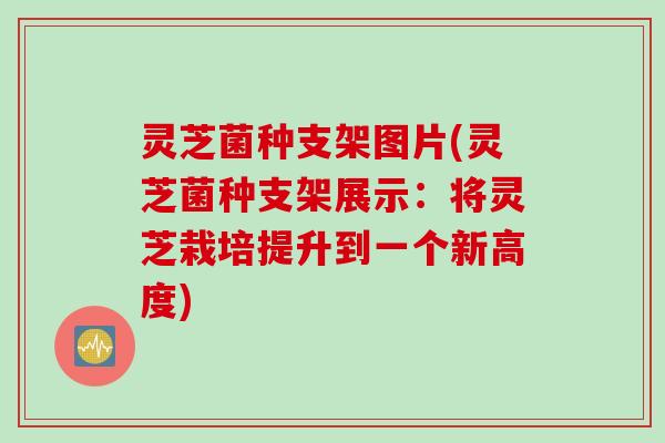 灵芝菌种支架图片(灵芝菌种支架展示：将灵芝栽培提升到一个新高度)