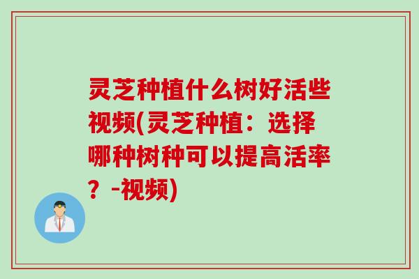 灵芝种植什么树好活些视频(灵芝种植：选择哪种树种可以提高活率？-视频)