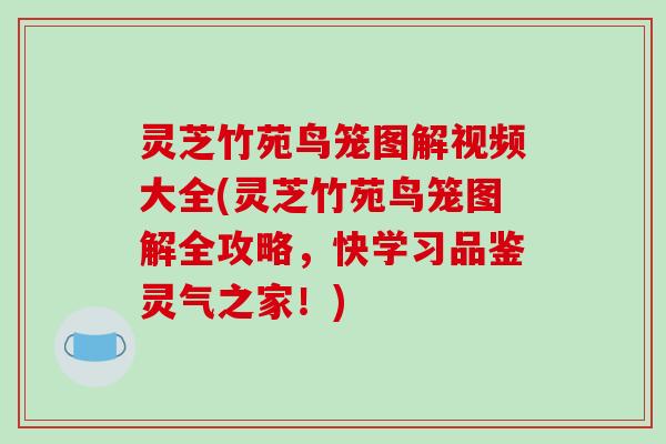 灵芝竹苑鸟笼图解视频大全(灵芝竹苑鸟笼图解全攻略，快学习品鉴灵气之家！)
