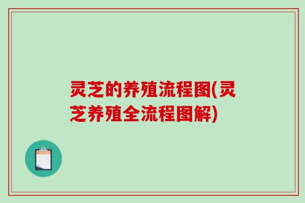 灵芝的养殖流程图(灵芝养殖全流程图解)