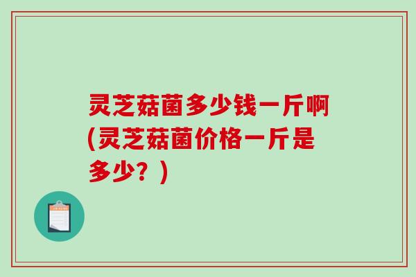 灵芝菇菌多少钱一斤啊(灵芝菇菌价格一斤是多少？)