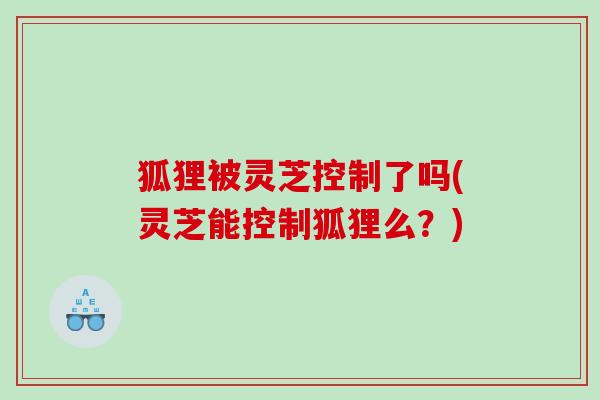 狐狸被灵芝控制了吗(灵芝能控制狐狸么？)