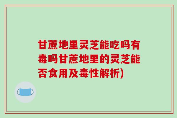 甘蔗地里灵芝能吃吗有毒吗甘蔗地里的灵芝能否食用及毒性解析)
