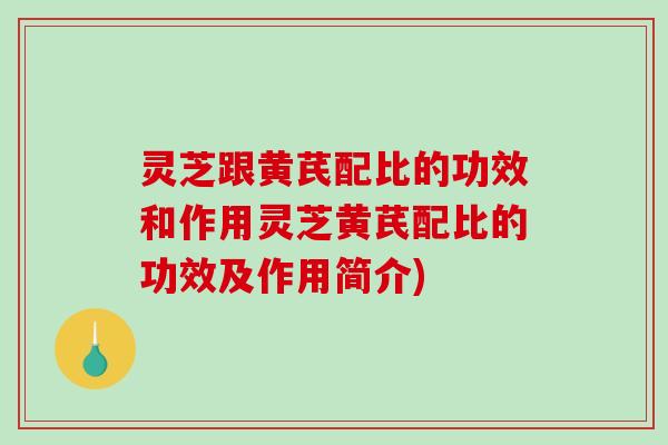 灵芝跟黄芪配比的功效和作用灵芝黄芪配比的功效及作用简介)