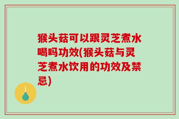 猴头菇可以跟灵芝煮水喝吗功效(猴头菇与灵芝煮水饮用的功效及禁忌)
