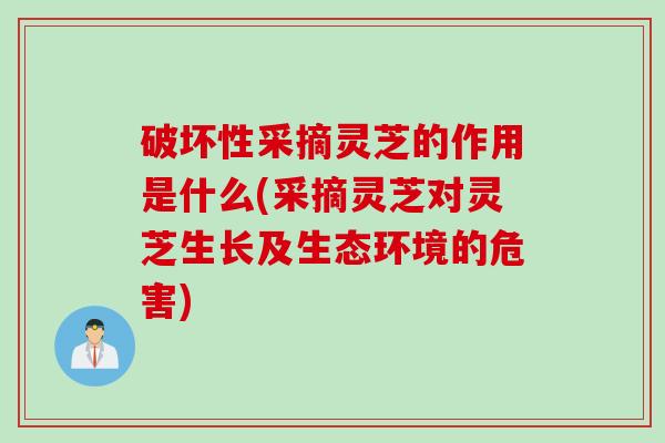 破坏性采摘灵芝的作用是什么(采摘灵芝对灵芝生长及生态环境的危害)