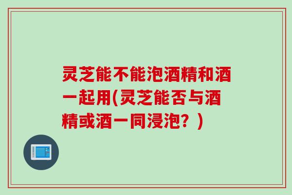 灵芝能不能泡酒精和酒一起用(灵芝能否与酒精或酒一同浸泡？)