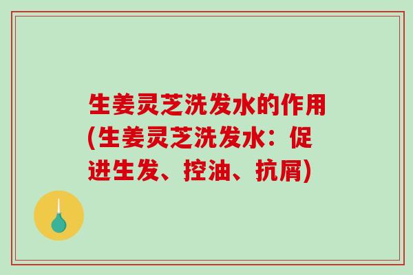 生姜灵芝洗发水的作用(生姜灵芝洗发水：促进生发、控油、抗屑)