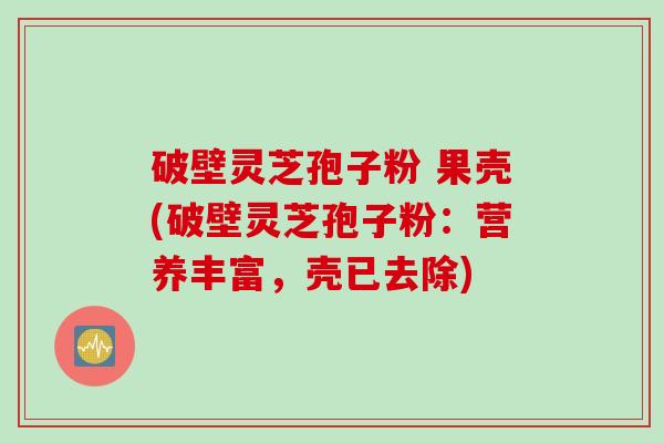 破壁灵芝孢子粉 果壳(破壁灵芝孢子粉：营养丰富，壳已去除)