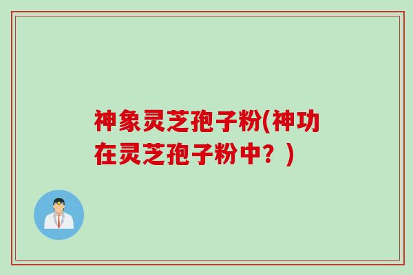 神象灵芝孢子粉(神功在灵芝孢子粉中？)