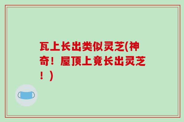 瓦上长出类似灵芝(神奇！屋顶上竟长出灵芝！)