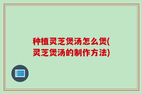 种植灵芝煲汤怎么煲(灵芝煲汤的制作方法)