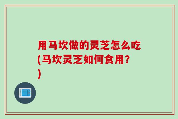 用马坎做的灵芝怎么吃(马坎灵芝如何食用？)