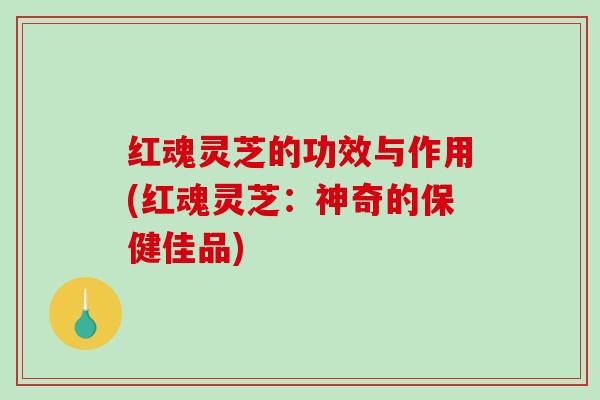 红魂灵芝的功效与作用(红魂灵芝:神奇的保健佳品) 红魂灵芝的功效与作用(红魂灵芝:神奇的保健佳品)