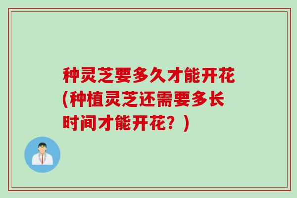 种灵芝要多久才能开花(种植灵芝还需要多长时间才能开花？)