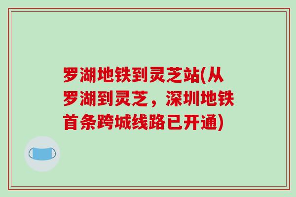 罗湖地铁到灵芝站(从罗湖到灵芝，深圳地铁首条跨城线路已开通)