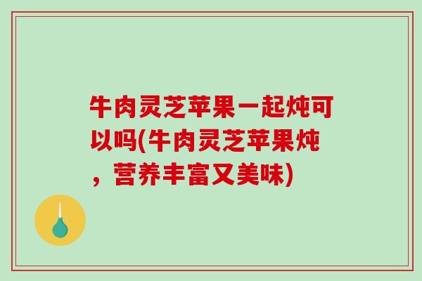 牛肉灵芝苹果一起炖可以吗(牛肉灵芝苹果炖，营养丰富又美味)