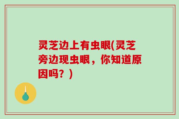 灵芝边上有虫眼(灵芝旁边现虫眼，你知道原因吗？)