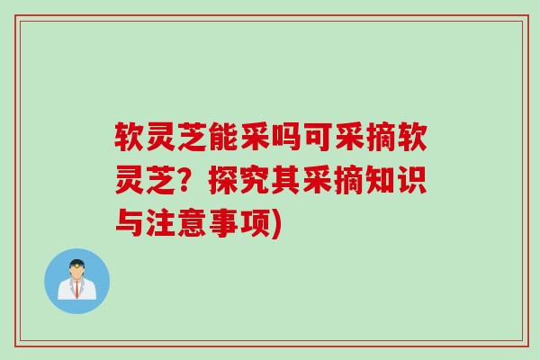 软灵芝能采吗可采摘软灵芝？探究其采摘知识与注意事项)