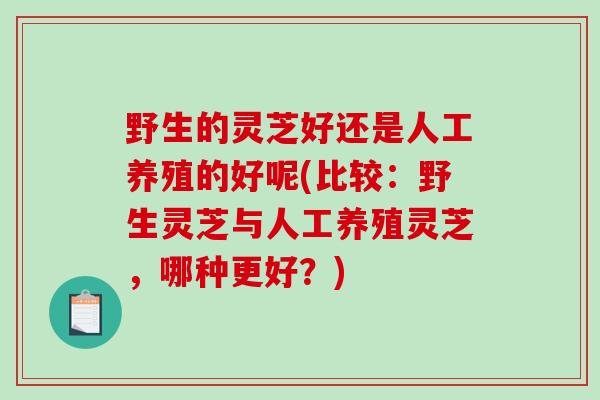 野生的灵芝好还是人工养殖的好呢(比较：野生灵芝与人工养殖灵芝，哪种更好？)
