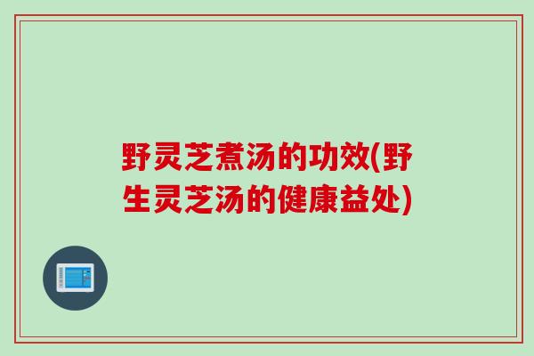 野灵芝煮汤的功效(野生灵芝汤的健康益处)