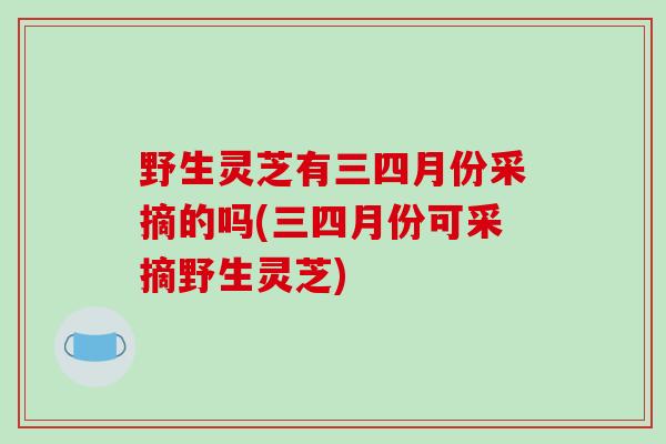 野生灵芝有三四月份采摘的吗(三四月份可采摘野生灵芝)