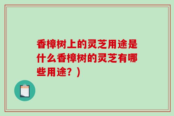 香樟树上的灵芝用途是什么香樟树的灵芝有哪些用途？)