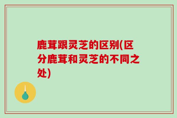 鹿茸跟灵芝的区别(区分鹿茸和灵芝的不同之处)