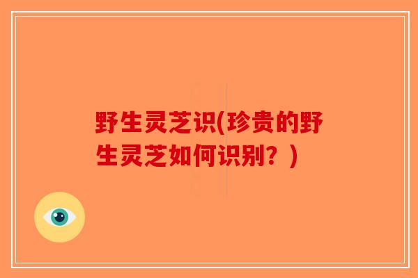 野生灵芝识(珍贵的野生灵芝如何识别？)