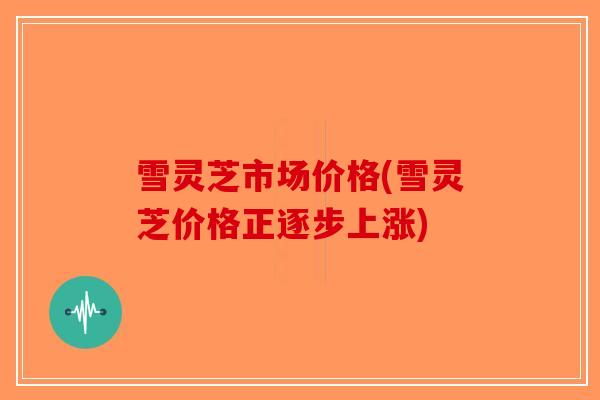 雪灵芝市场价格(雪灵芝价格正逐步上涨)