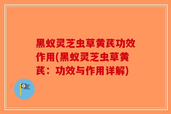 黑蚁灵芝虫草黄芪功效作用(黑蚁灵芝虫草黄芪：功效与作用详解)