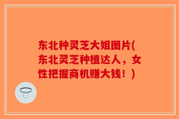 东北种灵芝大姐图片(东北灵芝种植达人，女性把握商机赚大钱！)
