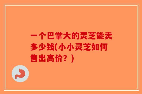 一个巴掌大的灵芝能卖多少钱(小小灵芝如何售出高价？)
