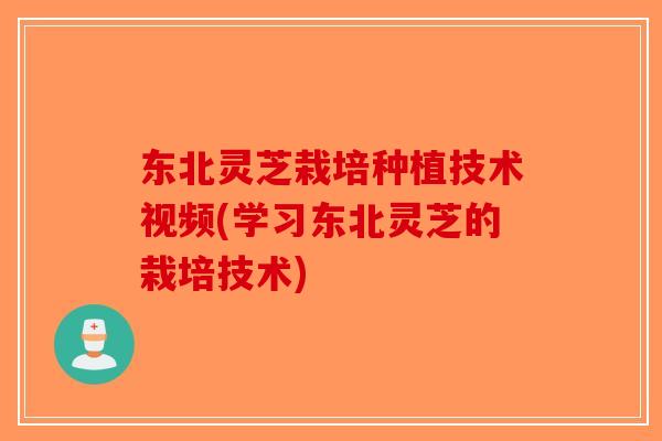 东北灵芝栽培种植技术视频(学习东北灵芝的栽培技术)