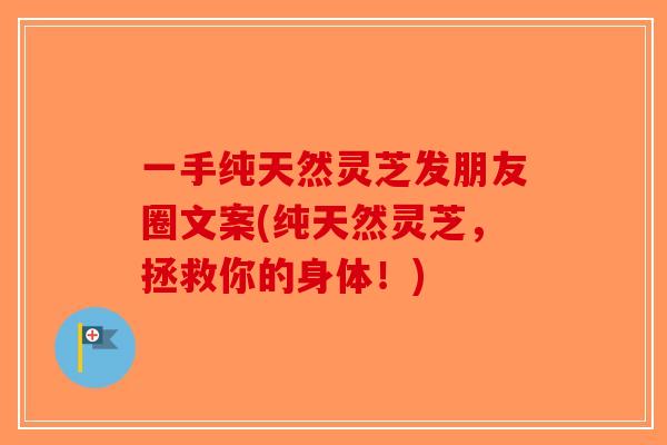 一手纯天然灵芝发朋友圈文案(纯天然灵芝，拯救你的身体！)