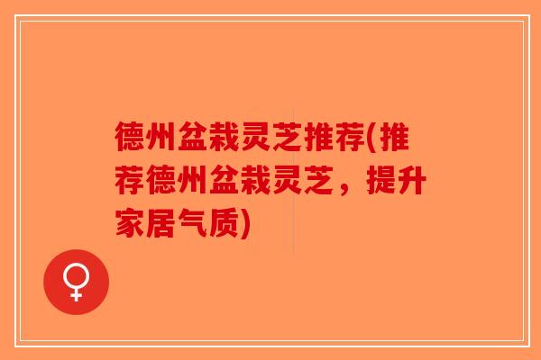 德州盆栽灵芝推荐(推荐德州盆栽灵芝，提升家居气质)