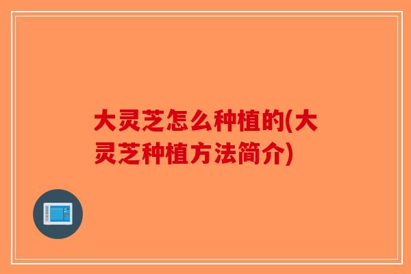 大灵芝怎么种植的(大灵芝种植方法简介)