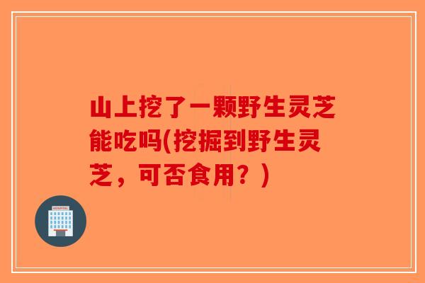 山上挖了一颗野生灵芝能吃吗(挖掘到野生灵芝，可否食用？)