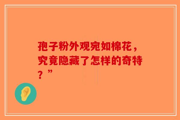孢子粉外观宛如棉花，究竟隐藏了怎样的奇特？”